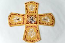 Chalice covers set white orthodox gold, embroidered picture