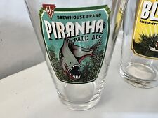 Lot of 2 BJ's Brewhouse Restaurant Piranha Pale Ale & Blonde kolsch Beer Glass picture