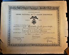 PRESIDENT OF FRANCE GASTON DOUMERGUE SIGNED DIPLOMA LEGION OF HONOR ORDER - 1925 picture