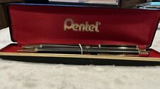 Vintage Pentel Disney Pen Pencil Set RC36  PC365 Black Gold Mickey Mouse picture