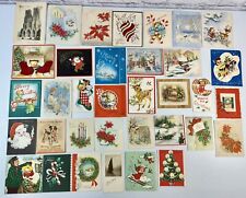 *F* Huge Lot of 35 Vintage Christmas Cards 1920’s-1960’s MCM Used picture