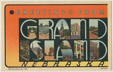 Vintage Large Letter Postcard from Grand Island, Nebraska  picture