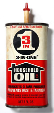 Vintage tin 3 IN 1 HOUSEHOLD OIL empty picture