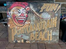 Pontchartrain Beach Sign New Orleans Carnival Advertising Tin Circus Clown 1930s picture