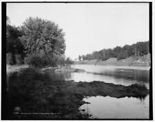 Beloit, Wisconsin, fishing in Rock River below city c1900 OLD PHOTO picture