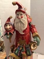 House Of Hatten 1992 Vintage Santa With Jester And Toys 19” tall Great Piece picture