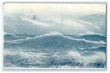 1905 Greetings From Ocean Grove New Jersey NJ Beach Surf View Postcard picture