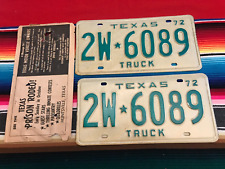 1972  TEXAS  TRUCK LICENSE  PLATES 2W6089 picture