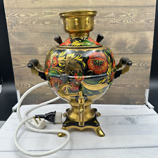 Vintage Russian Samovar Hand Painted Electric Kettle Teapot Soviet Union picture