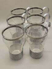 Rare Federal Soda Fountain Cola Glass Silver Band Vintage Metal Handle MCM picture
