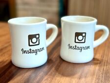 Set of 2 Instagram Logo 12oz Heavy Ceramic Coffee Mug Cream Color Social Media picture