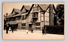 Antique Old Postcard SHAKESPEARE BIRTHPLACE STRATFORD 1906 RPPC Photo Bicycle picture