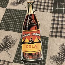 Vintage Royal Crown Cola Cardboard Sign Bottle 16” X 4 3/8” “Non Smoking Home” picture