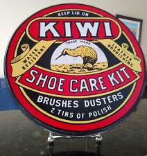 Vintage Kiwi Shoe Care Kit 7-inch Round Tin picture