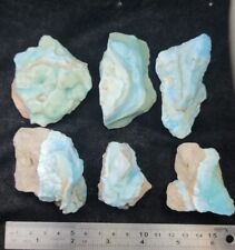 500 Grams Of Blue Aragonite Six Pieces Contain Lot From Baluchistan, Pakistan. picture