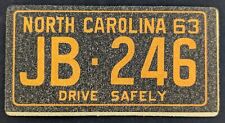 Vintage 1963 North Carolina License Plate Wheaties Sticker Card picture