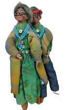 Native American Grandfather Grandmother Figurines Dolls Dressed Beautifully picture