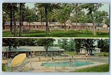 Harrison Michigan MI Postcard Deer Trail Motel Heated Pool c1960 Vintage Antique picture
