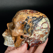 3.8in 1.4lb Large Flashy Red Pietersite Carved Crystal Skull, Realistic Gemstone picture