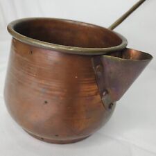 Vintage Copper Serving Ladle Wood Brass Handle Pour Spout Free Standing  picture