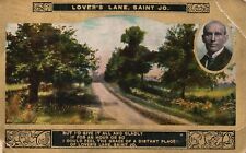 Vintage Postcard 1909 Lover's Lane Saint Jo. Give It All & Gladly Greetings Card picture