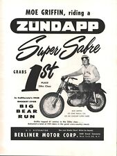 1958 Moe Griffin Wins Big Bear Run Zundapp Super Sabre - Vintage Motorcycle Ad picture