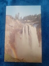 vintage postcard washington state snoqualmie falls and rainbow picture