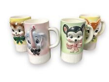 Vintage Kitsch Mcm Carnival Animals Kitschy Small Arrow Brand Mugs Japan Ceramic picture