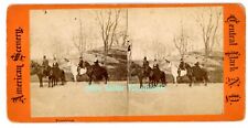 New York City NYC - EQUESTRIANS ON BRIDLE PATH CENTRAL PARK - Stereoview picture