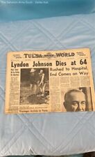 TULSA WORLD NEWSPAPER JANUARY 23 1973 ROE V WADE PRESIDENT LYNDON B JOHNSON DIES picture