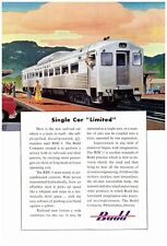 Budd Railroad Cars Self Propelled Diesel RDC-1 Color 1950 Print Ad 6.75
