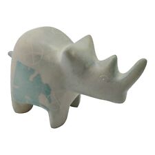 Small Blue Soapstone Rhino Figurine READ  picture