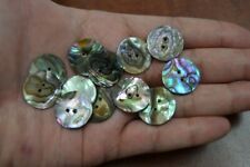 12 PCS ROUND ABALONE SHELL BLANK SEWING BUTTONS 20MM #2291 picture