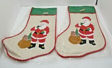 Two Vintage Santa Claus Christmas Stockings picture