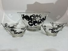 Vintage 1970’s Wheaton Glass Mid Century Modern Glass 5 Piece Pop Corn Bowl Set picture