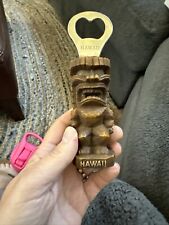 Vintage Carved Lucky Tiki Polynesia Collection Hawaii Bottle Opener Souvenir 6” picture