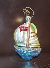 VINTAGE INGE-GLAS OLD WORLD CHRISTMAS ORNAMENT SAILING SHIP 4