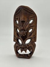 (???)VINTAGE FILIPINO Bakunawa Dragon Mask Hand Carved Wood Tiki Tribal Mask picture