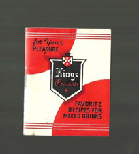 RARE HTF Collectible 1930s KINGS Chicago Cocktail Recipes Booklet picture
