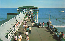 Old Orchard Beach ME Maine, Crowds Enjoying Famous Pier, Vintage Postcard picture
