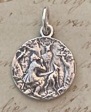 St Hubert / St Roch Medal - Sterling Silver Antique Replica - Patron of hunters  picture