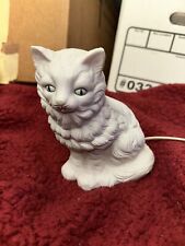 Ceramic White 6inch Cat Light Figurine picture