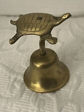 Rustic Country Cottage Vintage Metal Brass Turtle Bell Desk  Accessory 3.25