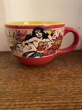 DC Comics Wonder Woman Red/Yellow Mom Hero Fierce Logo Ceramic Soup Mug picture