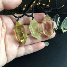 AAA Natural Clear Citrine Quartz Crystal Point Pendant Healing Wand Necklace US picture