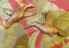 Vintage Hummingbird Wall Hanging Art Homco Gold Color 2  picture