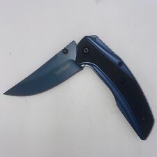 Kershaw Outright Pocket Knife Flipper Blue Handle Plain edge 8320 No Box picture