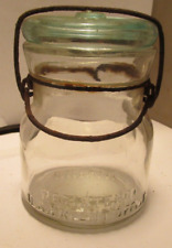 vintage 1/2 pint fruit jar front-Registered US Pat-base-Lightning Putham picture