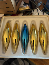 5 Vintage Sears Imperial Collection Christmas Ornaments Teardrop Made in Germany picture