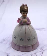 Vintage Porcelain BELL Brunette Girl w/ Pink Dress picture